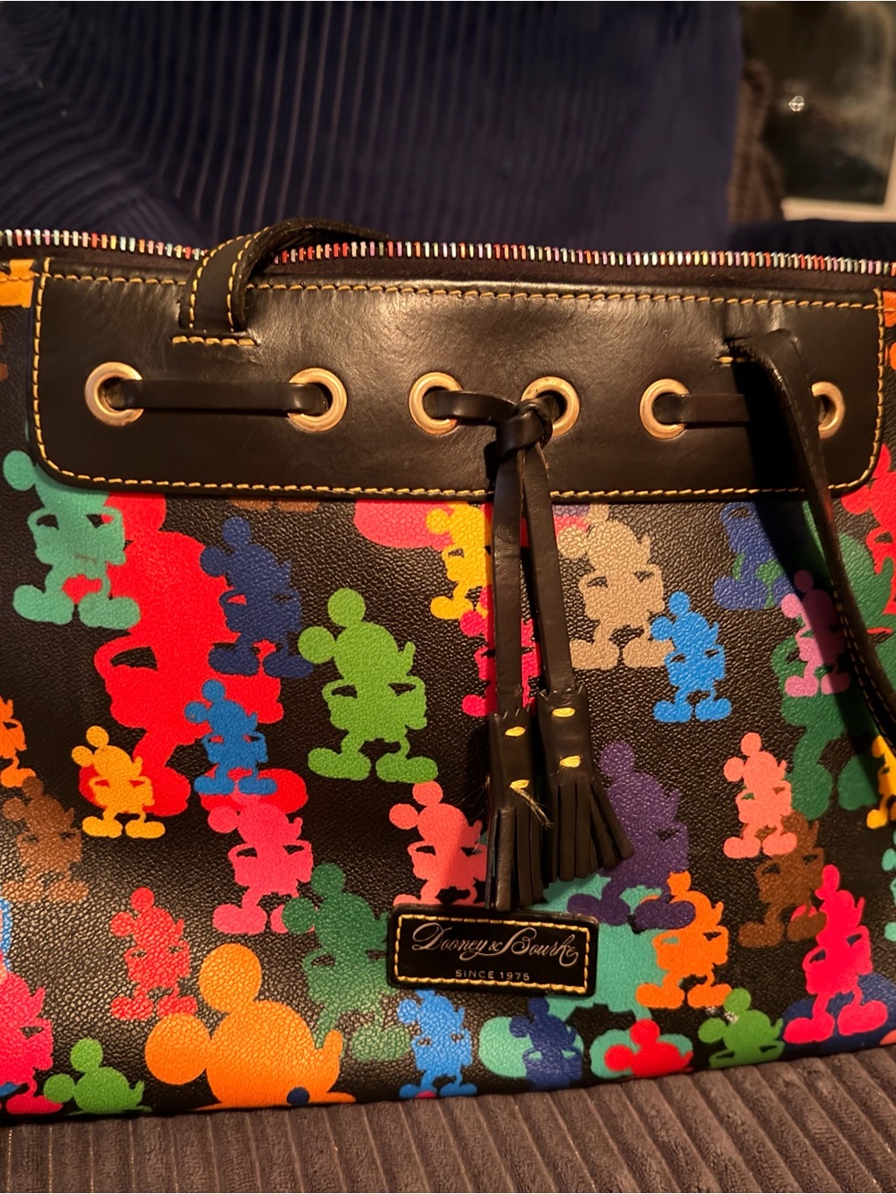 Dooney & Bourke Black Multi Mickey Silhouette Shoulder Bag
